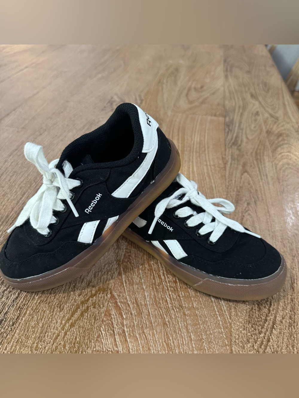 Reebok Kids Black and White Low-Top Sneakers